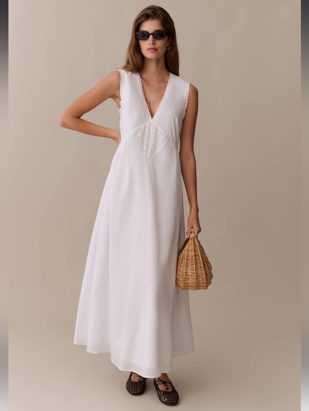 NWT Kourt Sonnet Cotton Eyelet Embroidered Few Moda Dress Small